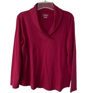 L.L. Bean Size XL burgundy pullover cotton lite sweater